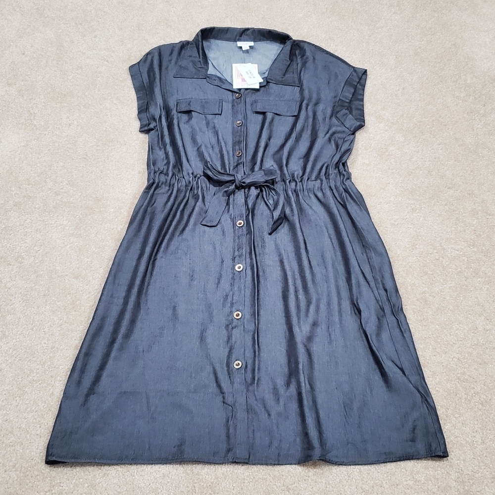 Lularoe Stacie Shirt Dress Denim Chambray, size medium